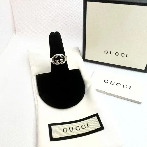 New Authentic Gucci GG Sterling Silver Ring Size 7 - Picture 5 of 7